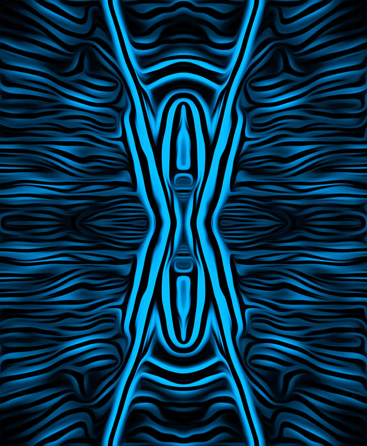 Spider Art Abstract Blue Digital Art by Ronald Mills