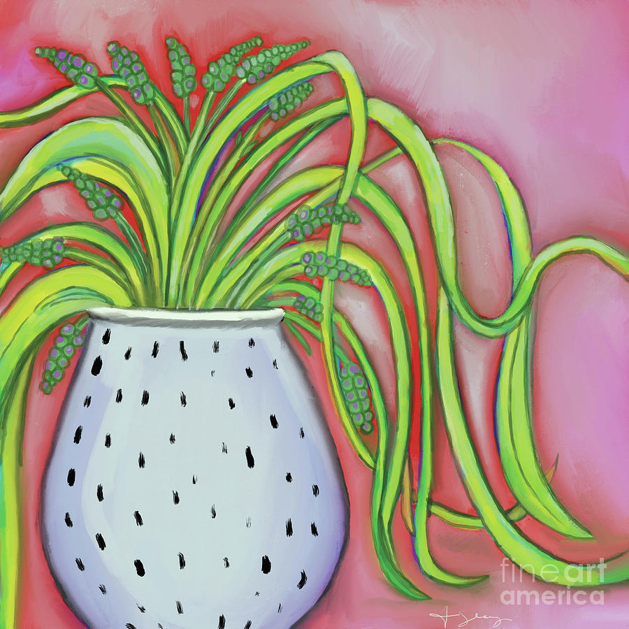 Spider basil Painting by Anne Seay