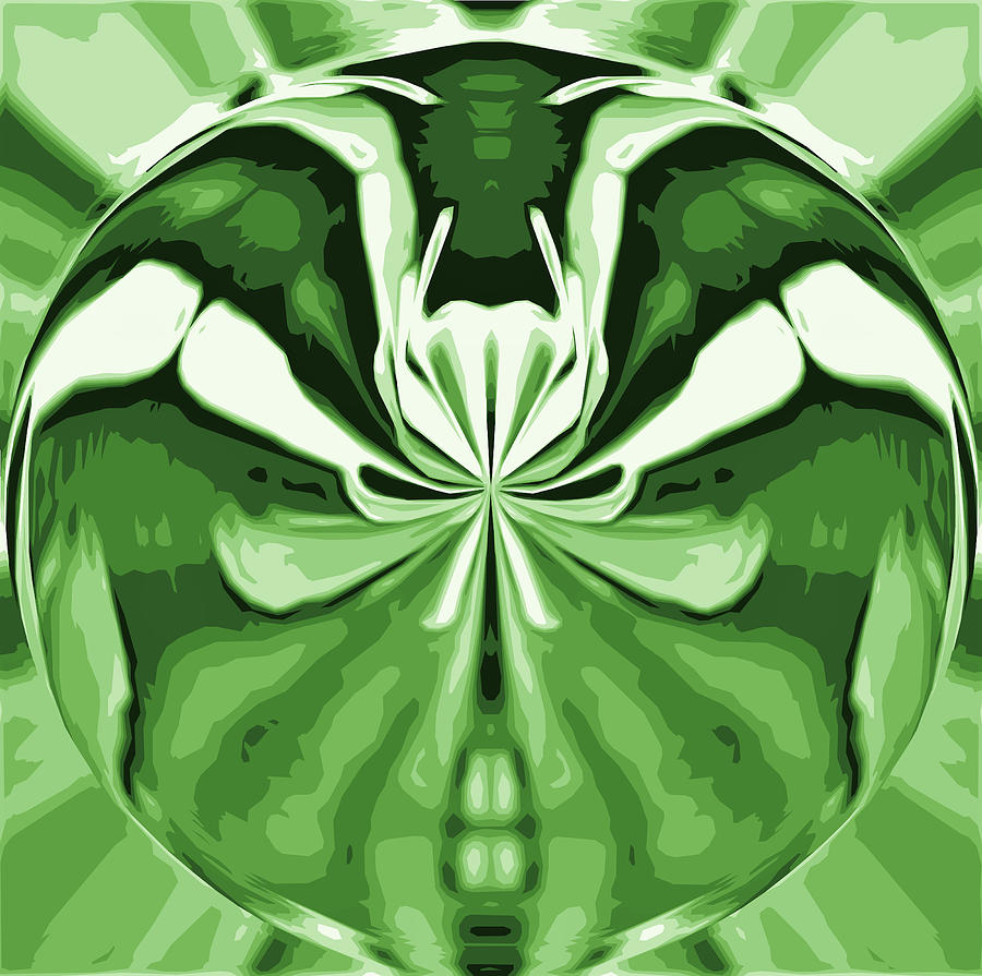 Spider Egg - Green Digital Art by Ronald Mills