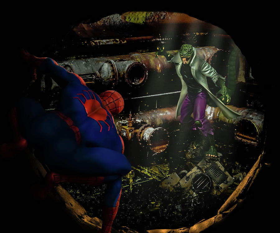Spider-Man vs. The Lizard Photograph by Blindzider Photography
