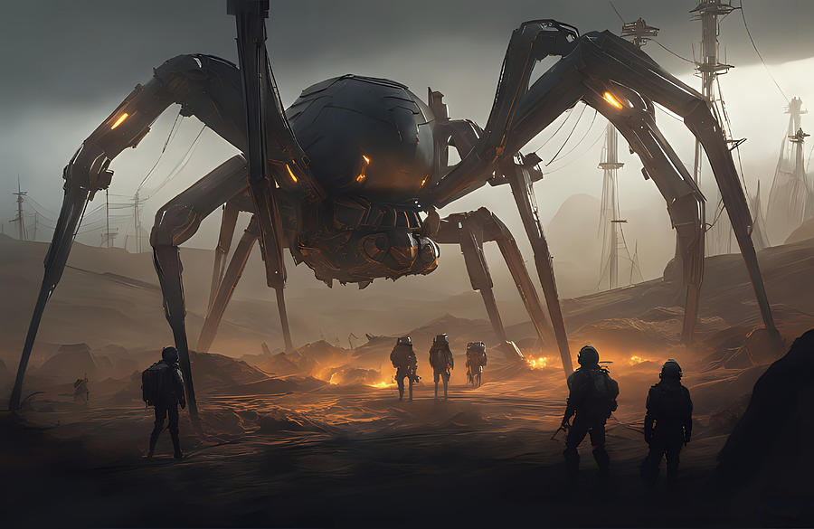 Spider Mech on patrol Digital Art by Tricky Woo - Fine Art America