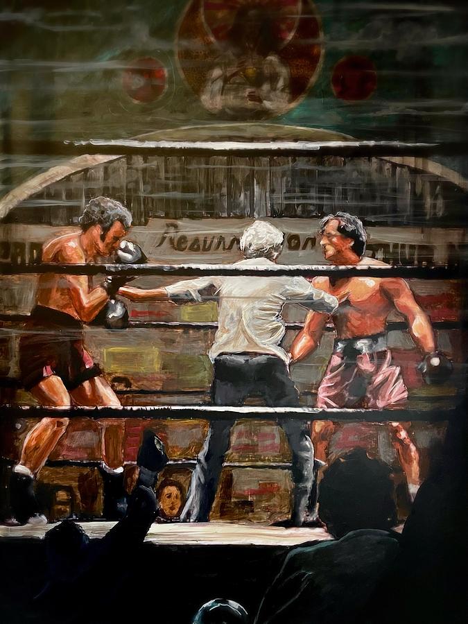 Spider Rico vs The Italian Stallion at the Resurrection Gym Painting by Joel Tesch