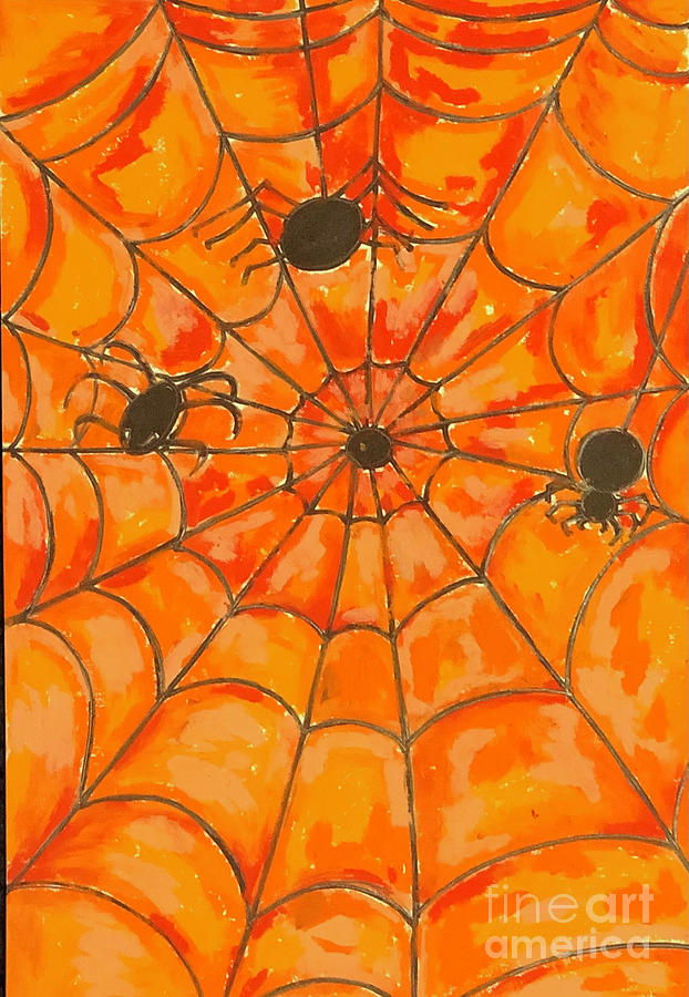 Spider web Painting by Pallavi Sharma - Fine Art America