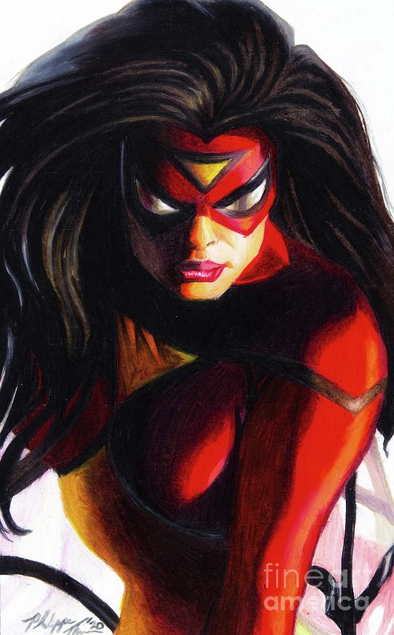 Spider-Woman Timeless Drawing by Philippe Thomas