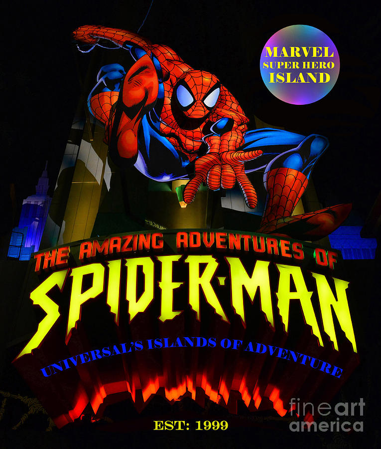 Spiderman attraction design A Mixed Media by David Lee Thompson