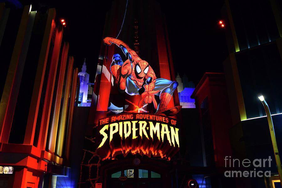 Spiderman attraction entrance Photograph by David Lee Thompson