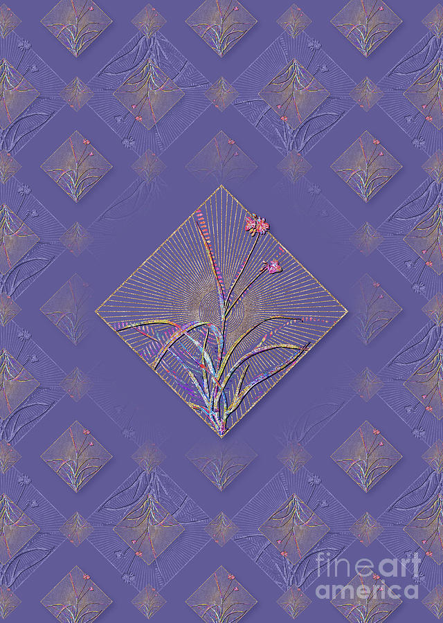 Spiderwort Geometric Mosaic Pattern in Veri Peri n.0371 Mixed Media by Holy Rock Design