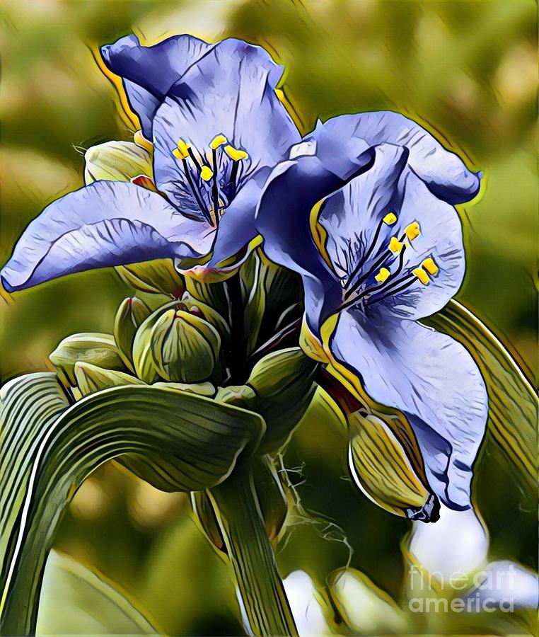 Spiderwort Painting by Leo and Marilyn Smith