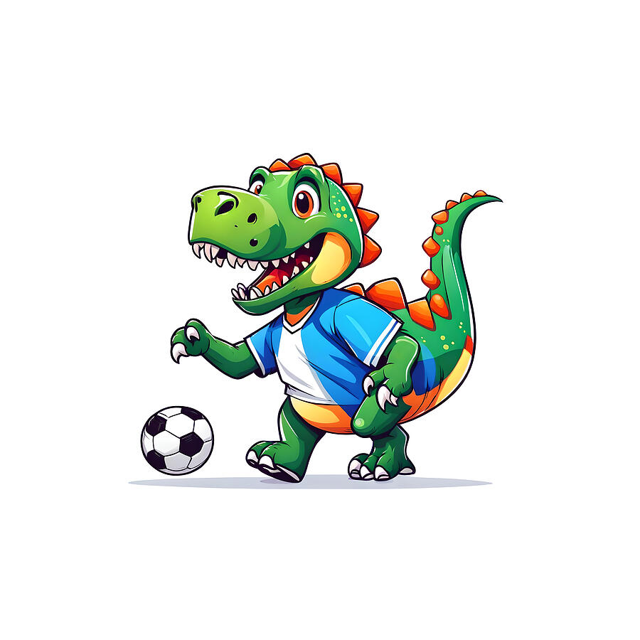 Spiko the Dino Soccer Star Digital Art by Freddy B Spiko the Dino Soccer Star Digital Art by Freddy B