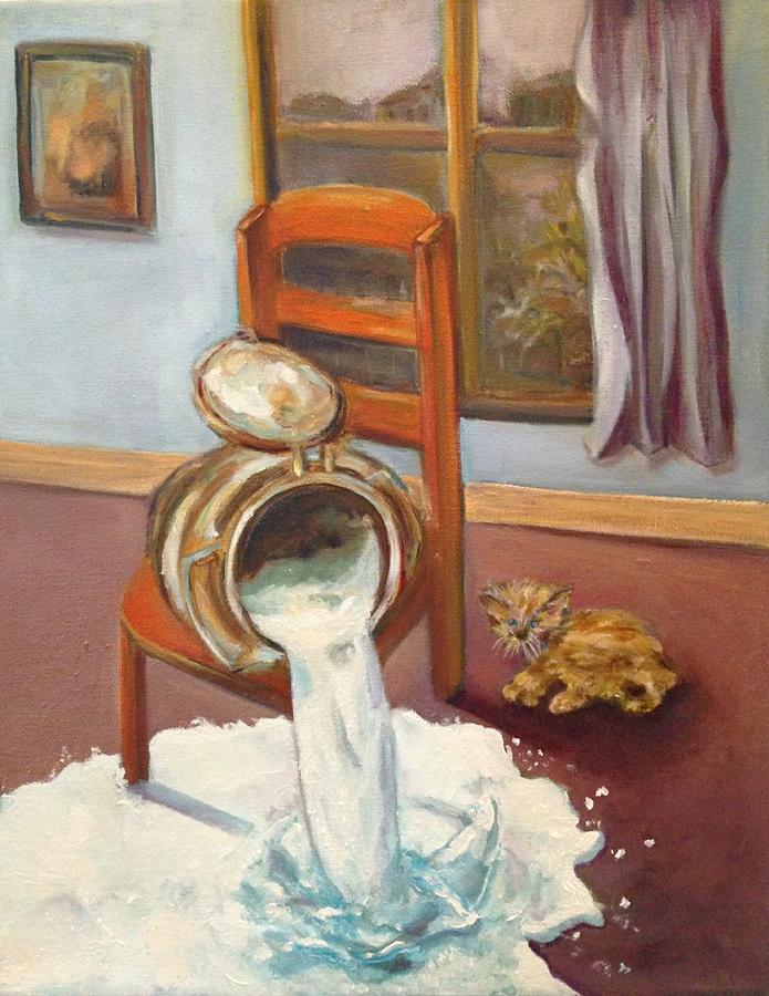 Spilled Milk Painting by Valentina Cerkas Pixels