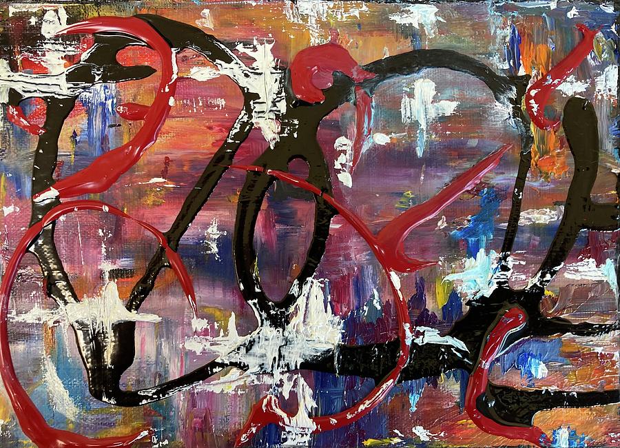 Abstract Oil Painting - Spin by Mike Coyne