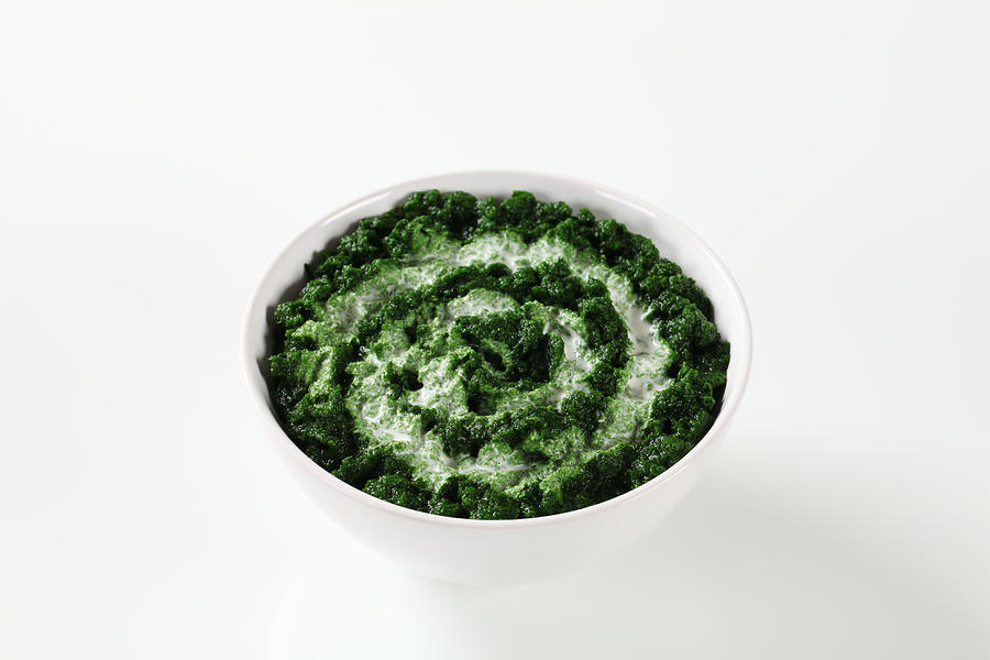 Spinach puree with cream Photograph by Milanfoto