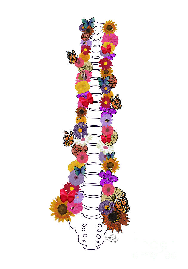 Spine and Flowers Digital Art by Bridget Mackowiak Fine Art America