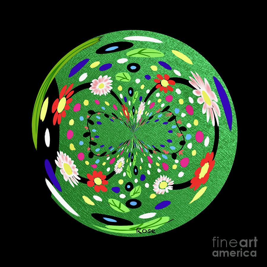 Spinning flowers Digital Art by Elaine Hayward