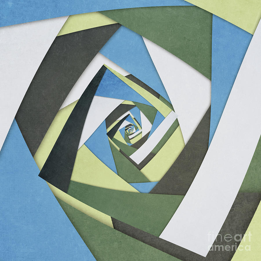 Spinning Geometric Abstract Digital Art by Phil Perkins