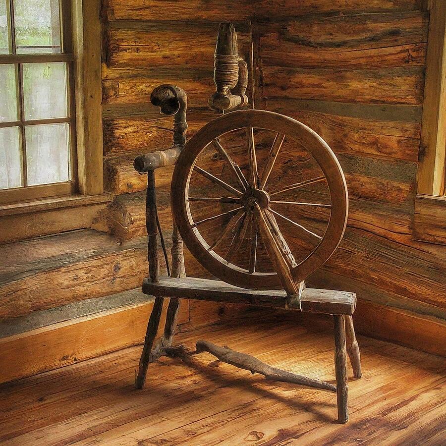 Cabin Digital Art - Spinning Wheel by Gary Wilcox