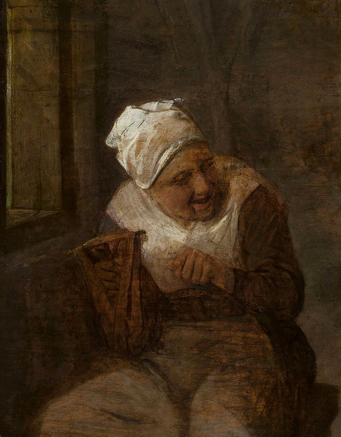 Spinning Woman at the Window Painting by Adriaen van Ostade