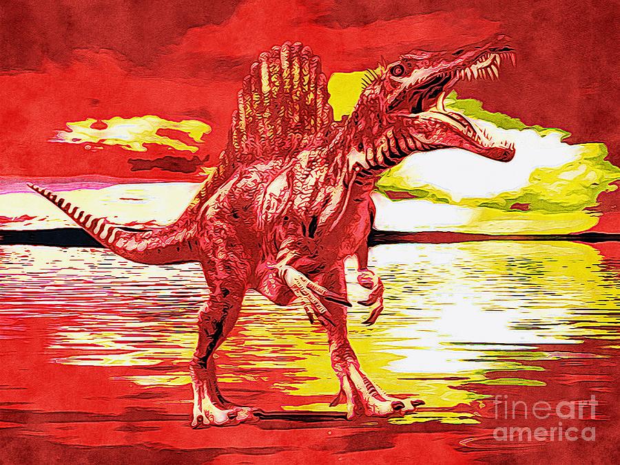 Spinosaurus Dinosaur Digital Art 02 Digital Art by Douglas Brown