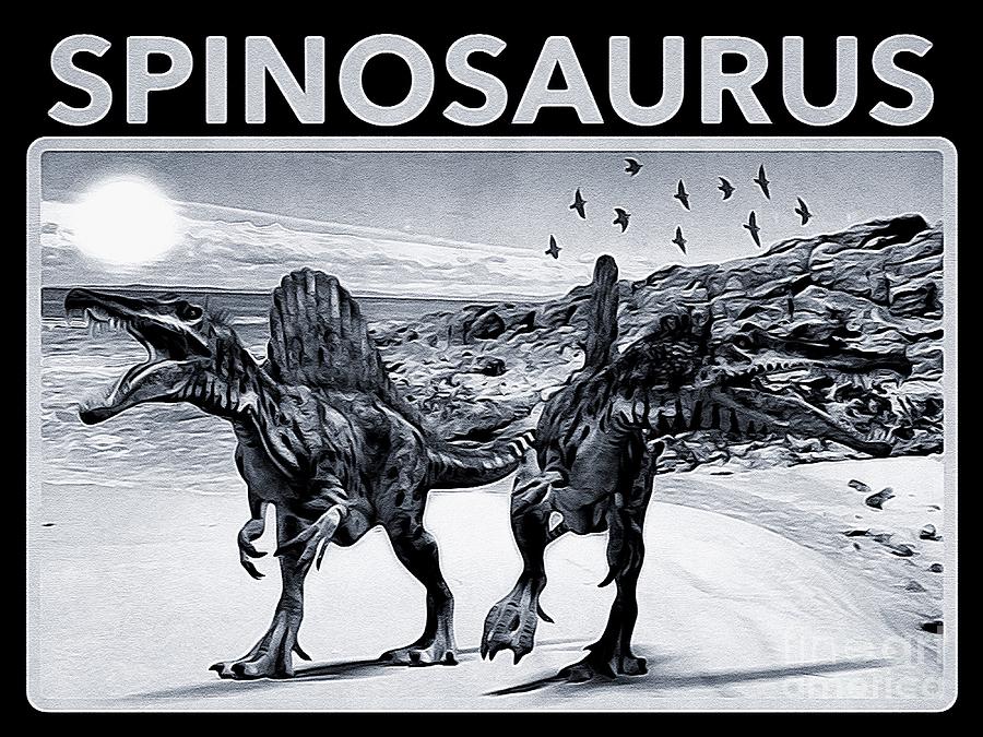 Prehistoric Digital Art - Spinosaurus Dinosaur pr01 by Douglas Brown