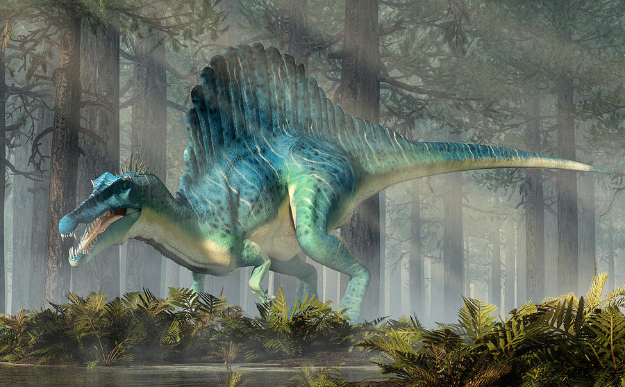 Spinosaurus in a Forest Digital Art by Daniel Eskridge