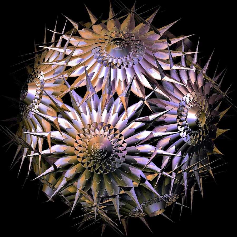 Abstract Digital Art - Spiny Beauty by Julie Grace