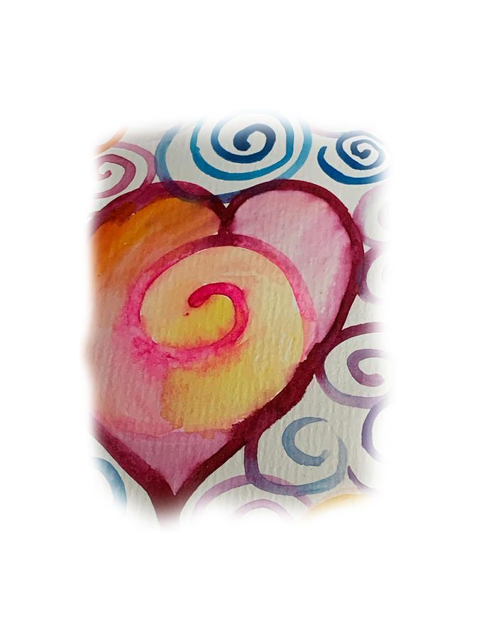 Spiral Heart Painting by Sandy Rakowitz