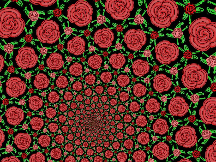 Spiral Rose Digital Art by Eileen Backman