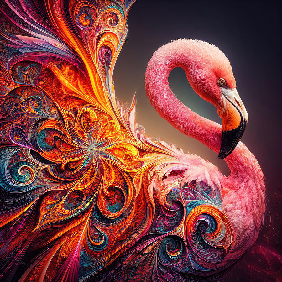 Spiral Spectrum Flamingo Photograph by Bill and Linda Tiepelman