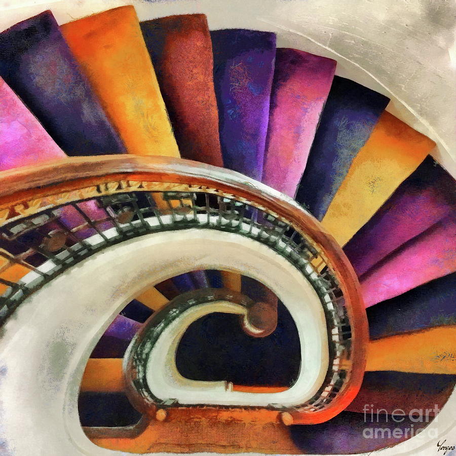  Spiral Stairs Digital Art by Yorgos Daskalakis