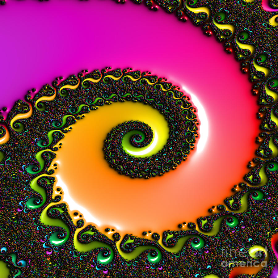 Spiral Vibrance Digital Art by Rachel Hannah