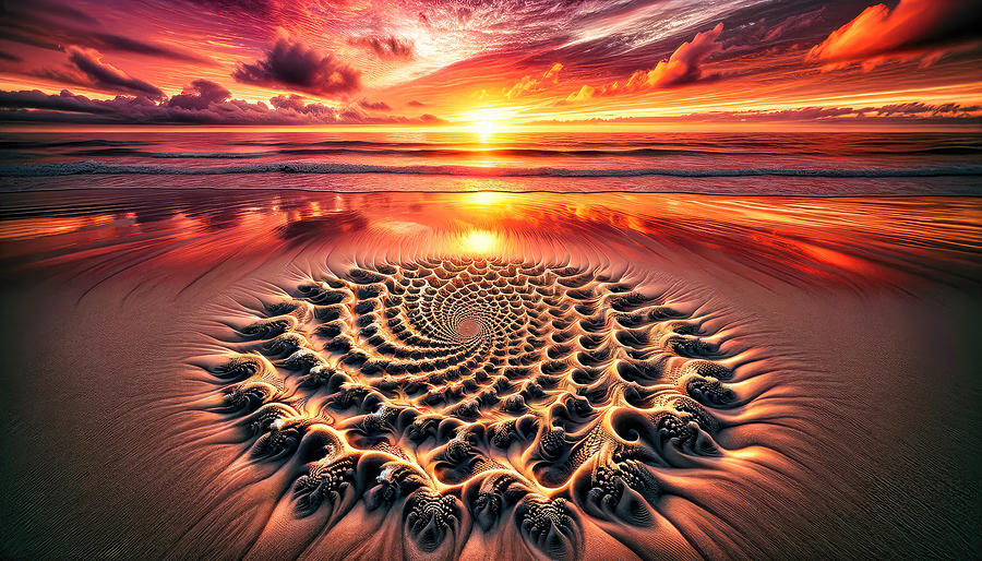 Spirals In The Sand Digital Art by Bill And Linda Tiepelman