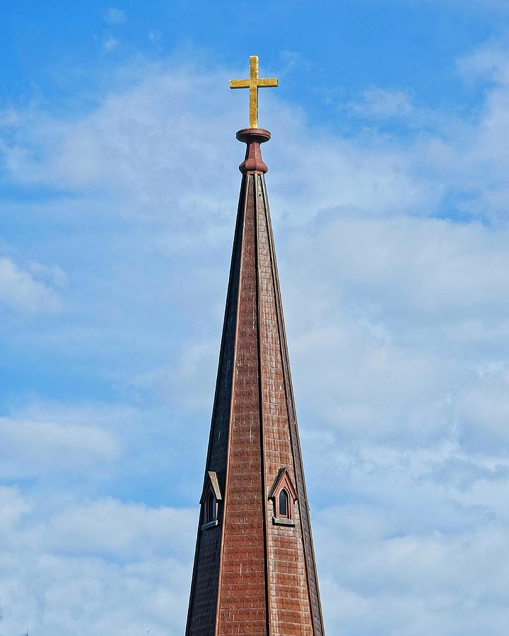 Spire and Cross, Grace Episcopal Church, Madison,WIsconsin Photograph by Steven Ralser