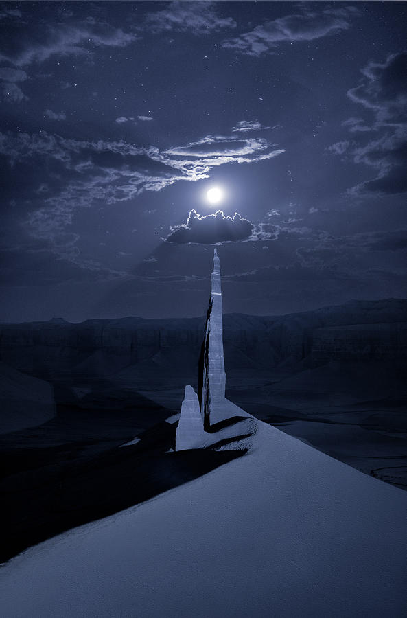 Spire Moon Photograph by Dustin LeFevre