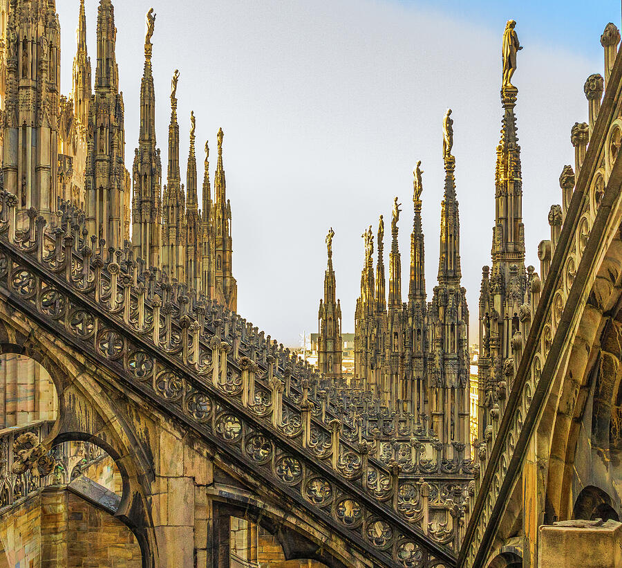 Spires And Statues Of Duomo In Milan, Italy Photograph by Elvira Peretsman