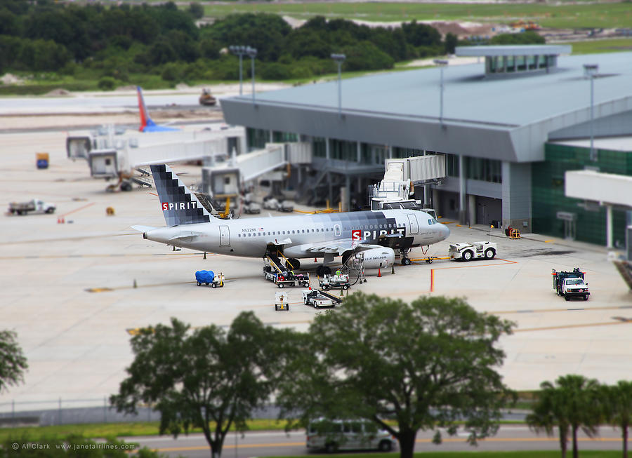 Spirit Airbus A319 at Tampa Mixed Media by Custom Aviation Art