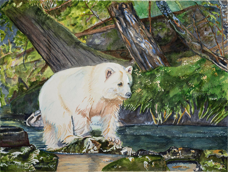 Spirit Bear Painting by Barbara F Johnson