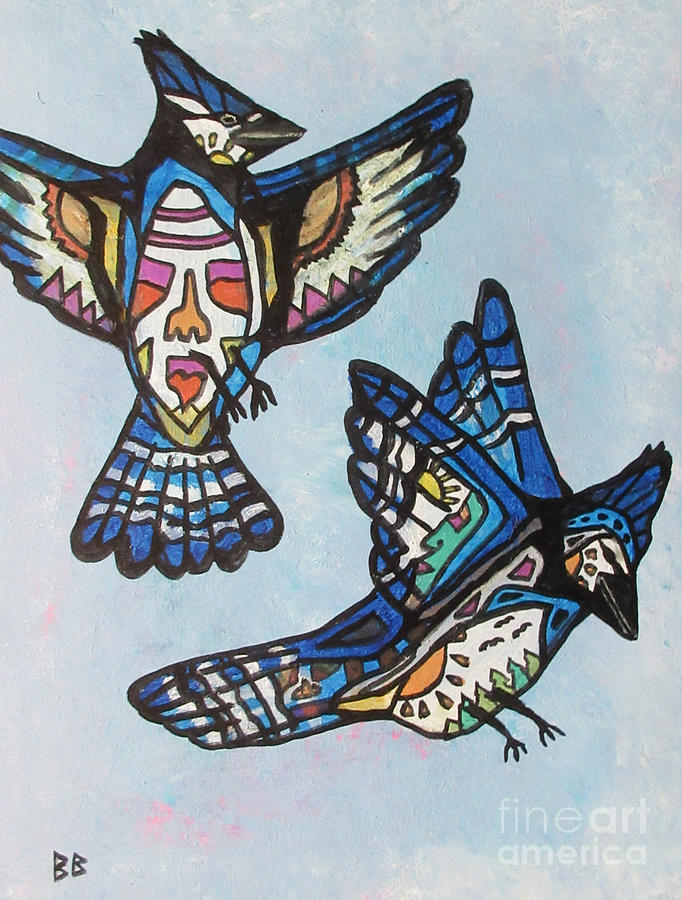 Spirit Blue Jays Painting by Bradley Boug