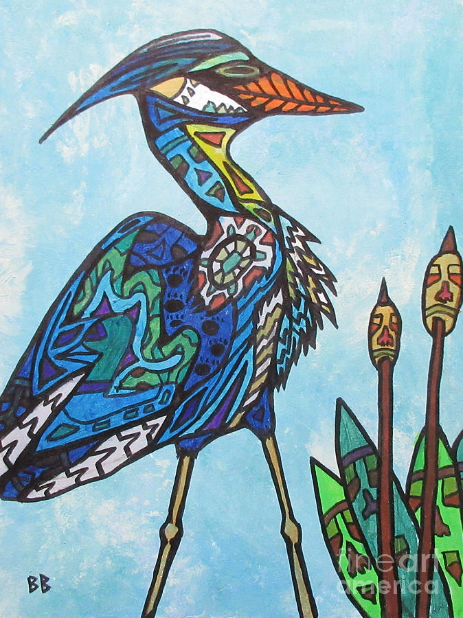 Spirit Heron Painting by Bradley Boug