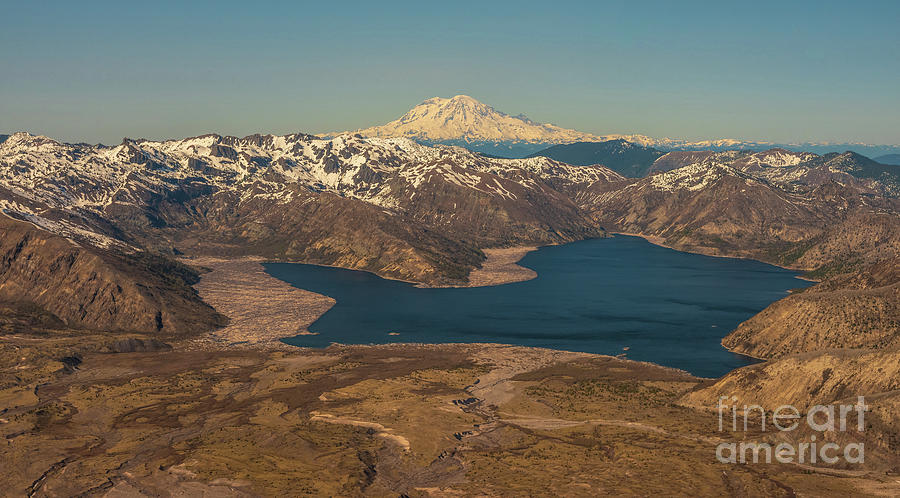 Spirit Lake and Mount Rainier Photograph by Mike Reid