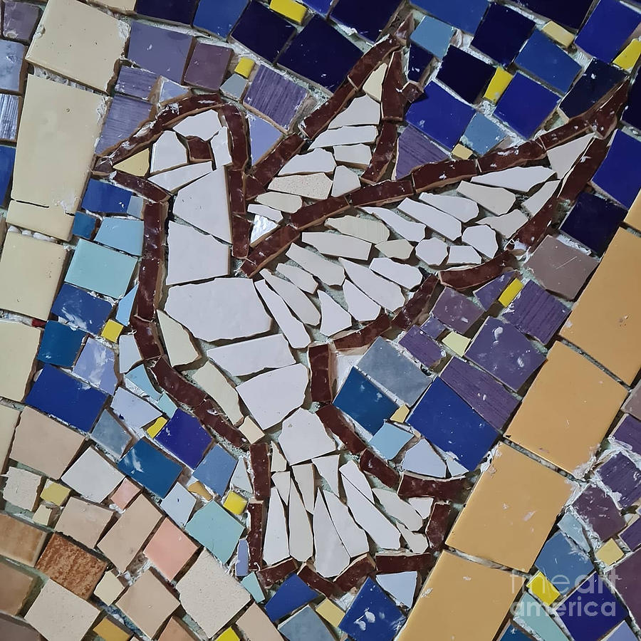 Mosaic Mixed Media - Spirit mosaic by Lou Ann Bagnall