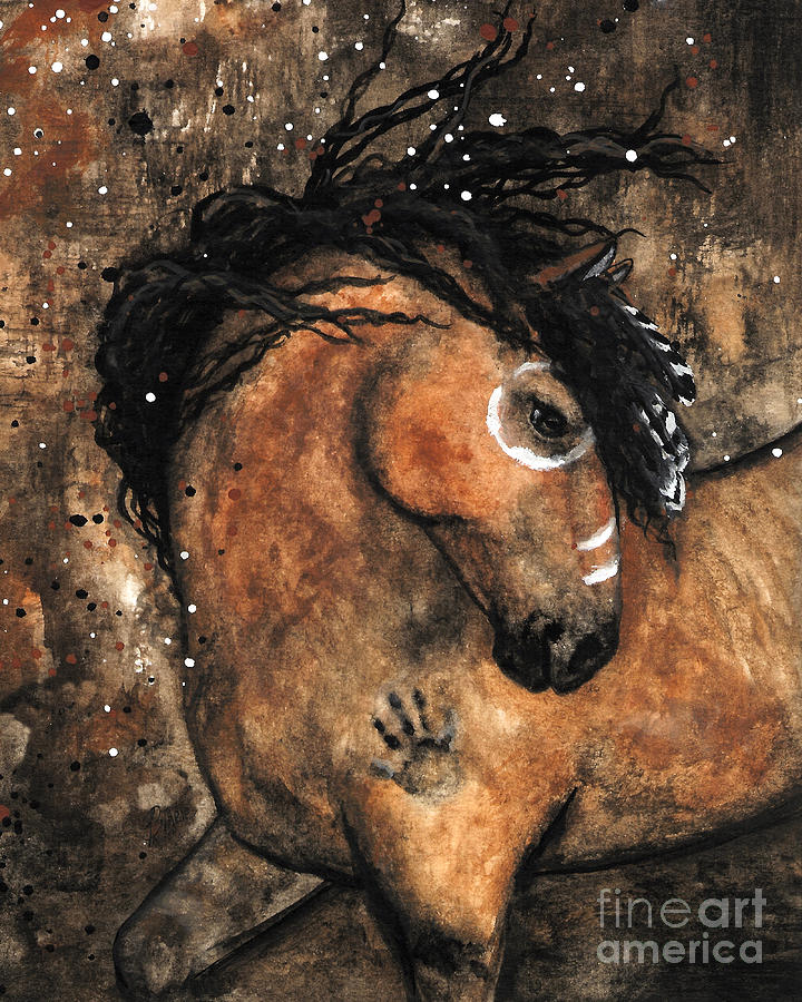 Horse Painting - Spirit of Ancestors Horse by AmyLyn Bihrle