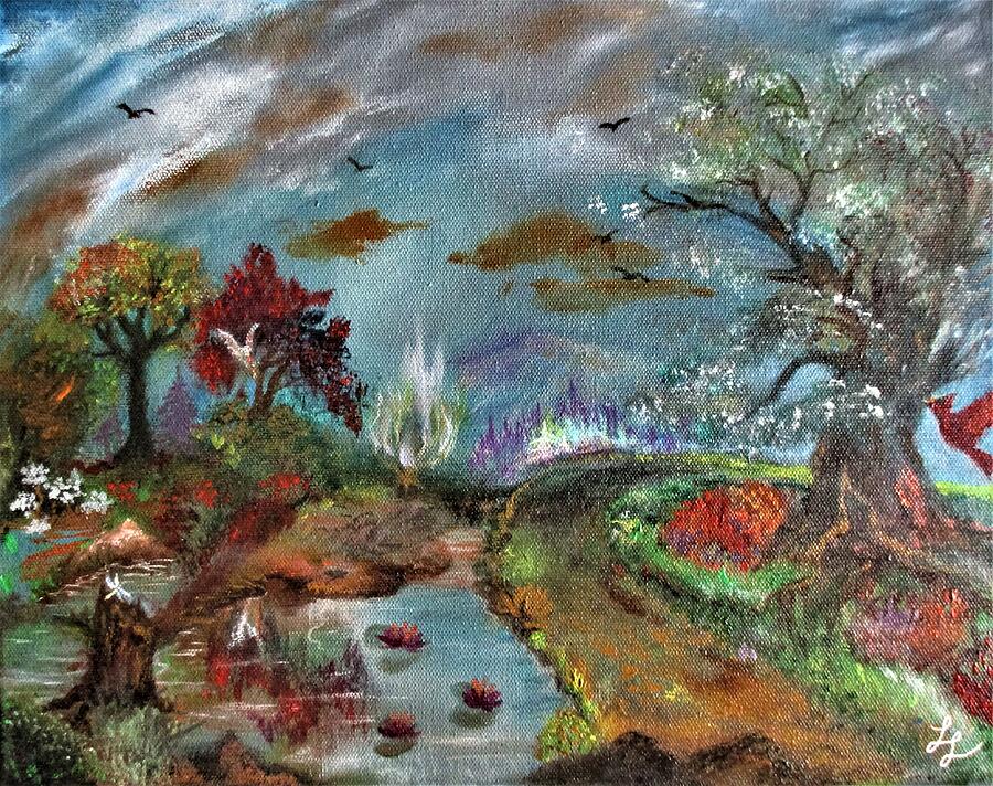 Spirit Of A Burning Bush Painting by Lynn Raizel Lane