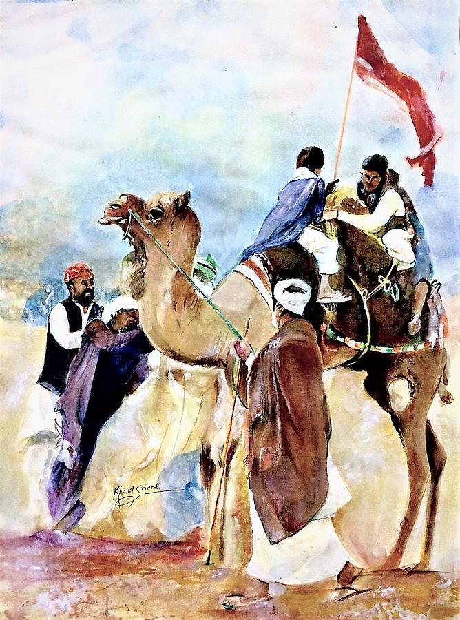 Spirit of desert 3 Painting by Khalid Saeed