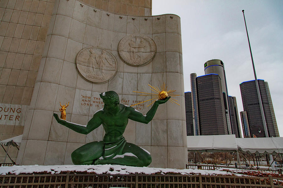 Spirit of Detroit Statue  Photograph by Eldon McGraw