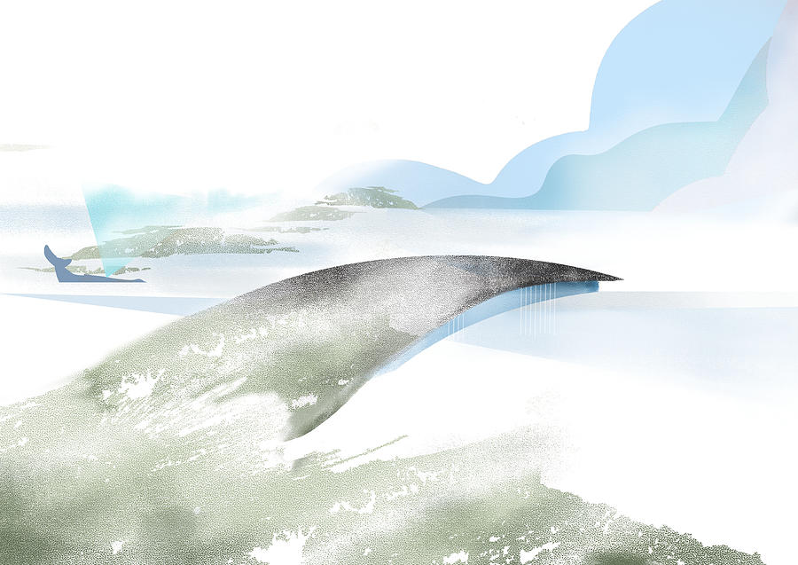 Spirit of nature in Nordic architecture The Whale Digital Art by Shreya Sen