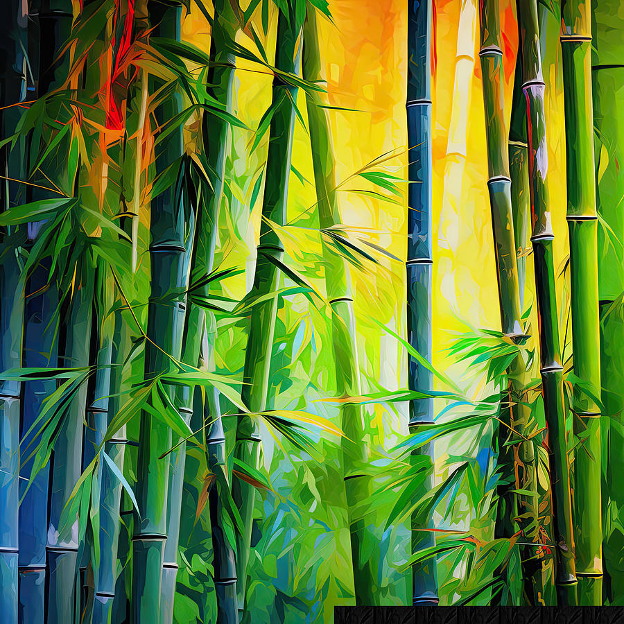 Spirit Of Summer- Bamboo Artwork Painting by Lourry Legarde