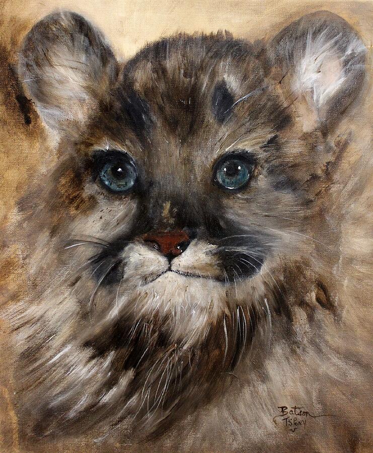 Spirit Seeker The Cougar Cub Painting by Barbie Batson