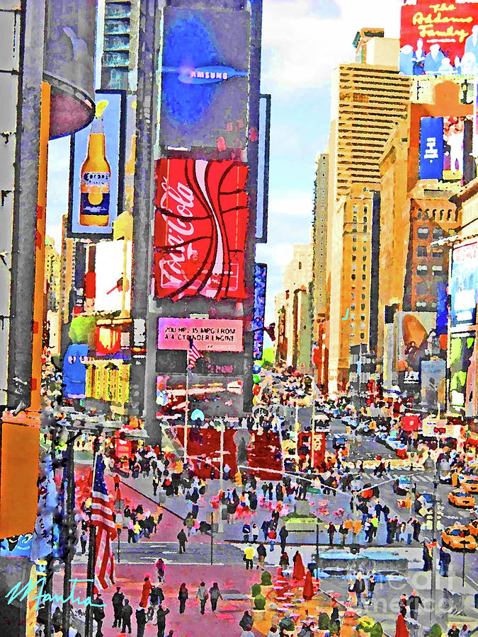 Spirited Times Square  Digital Art by Art Mantia