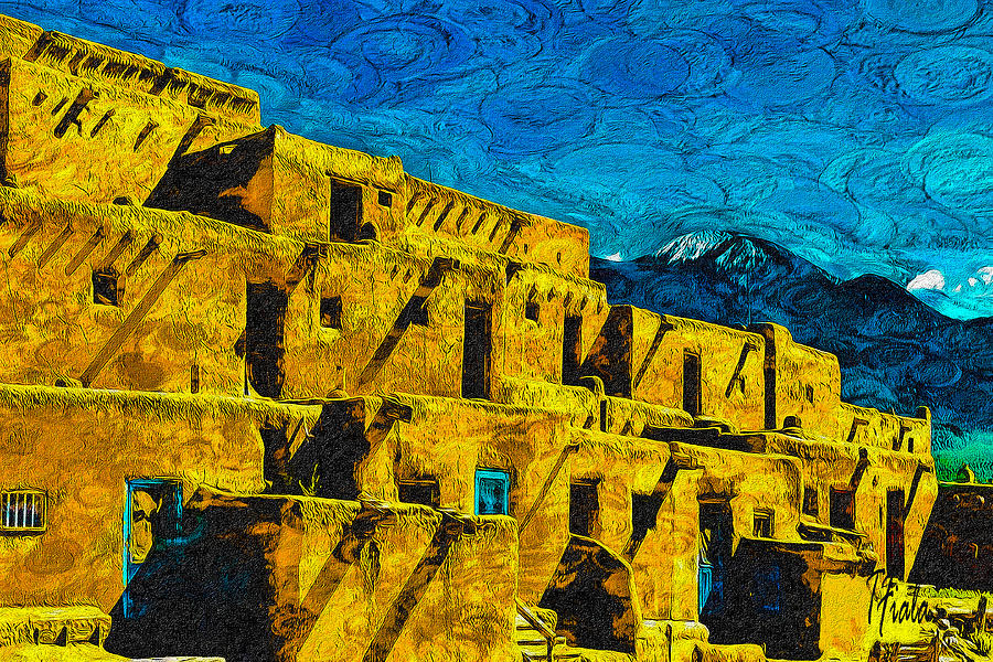 Spirits at Taos Pueblo Redux #1 Digital Art by Terry Fiala