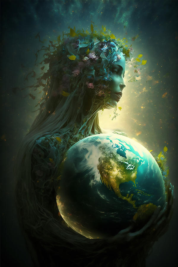 Spiritual Mother Earth, Digital Art Digital Art by David Danji - Fine ...